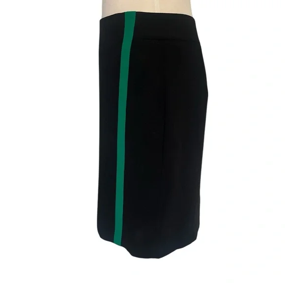 Banana Republic Black Pencil Skirt with Green Stripe Sz 4 - Picture 3 of 8